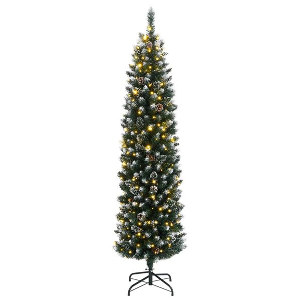 vidaXL Sapin de Noël artificiel mince 150 LED 150 cm
