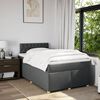 vidaXL Sommier &agrave; lattes de lit avec matelas gris fonc&eacute; 120x190cm tissu