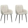 vidaXL Chaises de salle &agrave; manger 2 pc Velours Cr&egrave;me 57 x 50 x 85 cm