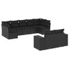 vidaXL Salon de jardin 9 pcs avec coussins noir r&eacute;sine tress&eacute;e