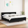 vidaXL Sommier &agrave; lattes de lit avec matelas Noir 180x200 cm Tissu