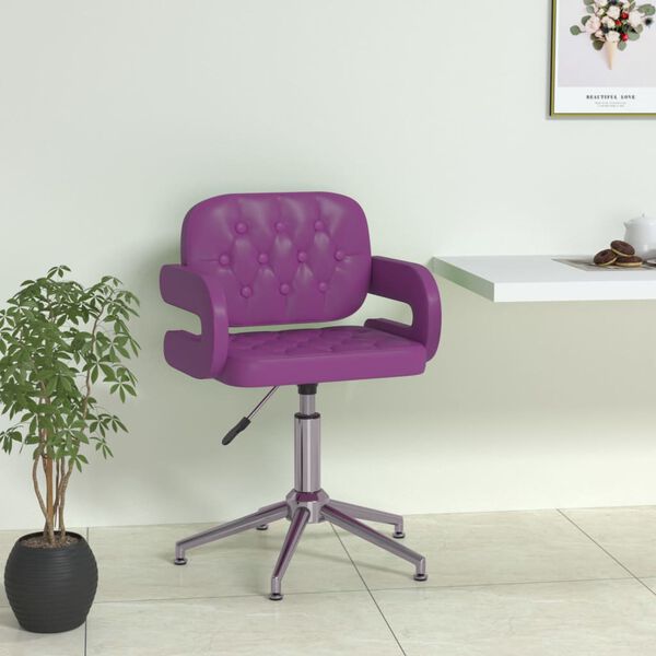 vidaXL Chaise pivotante de salle &agrave; manger Violet Similicuir