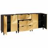 vidaXL Buffet 3 pcs Noir et or 60 x 33 x 75 cm bois de manguier massif