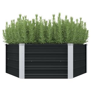 vidaXL Jardini&egrave;re sur&eacute;lev&eacute;e Anthracite 129x129x45 cm Acier galvanis&eacute;