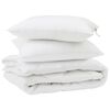 vidaXL Couette avec oreiller 3 pi&egrave;ces Blanc Microfibre
