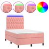 vidaXL Sommier &agrave; lattes de lit matelas et LED Rose 120x200 cm Velours