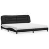vidaXL Lit avec matelas Hvar noir et blanc 200x200 cm similicuir
