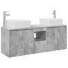 vidaXL Ensemble d'armoire de salle de bain 3 pc Gris b&eacute;ton