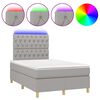 vidaXL Sommier &agrave; lattes de lit matelas et LED Gris clair 120x200 cm