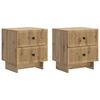 vidaXL Cabinet de chevet 2 pcs Ch&ecirc;ne artisanal 43 x 34,5 x 47,5 cm