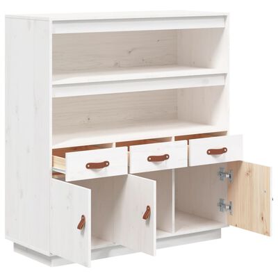 vidaXL Buffet haut Blanc 100x40x108,5 cm Bois massif de pin