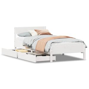 vidaXL Cadre de lit sans matelas blanc 90x190 cm bois de pin massif