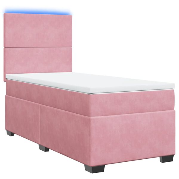vidaXL Sommier &agrave; lattes de lit et matelas Rose 80x200 cm Velours
