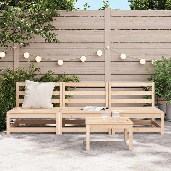 vidaXL Canapés de jardin sans accoudoirs 3 pcs bois de pin massif
