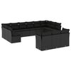 vidaXL Salon de jardin avec coussins 13 pcs noir r&eacute;sine tress&eacute;e