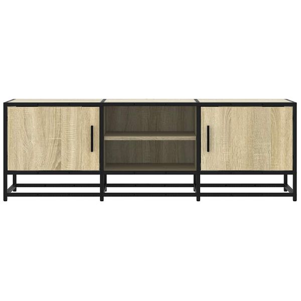 vidaXL Meuble TV ch&ecirc;ne sonoma 120x35x41 cm bois d'ing&eacute;nierie et m&eacute;tal