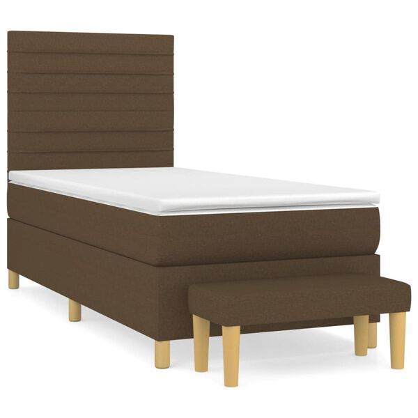 vidaXL Sommier &agrave; lattes de lit avec matelas Marron fonc&eacute; 100x200 cm