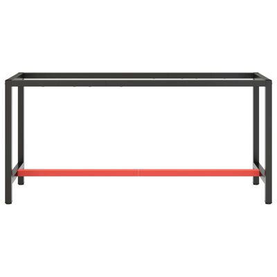 vidaXL Cadre de banc de travail Noir et rouge mat 170x50x79 cm Métal