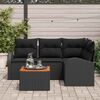 vidaXL Ensemble de canap&eacute; de jardin avec coussin 5 pcs Noir polyrotin