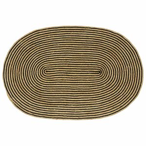 vidaXL Tapis de zone Naturel et noir 122 x 183 cm Jute