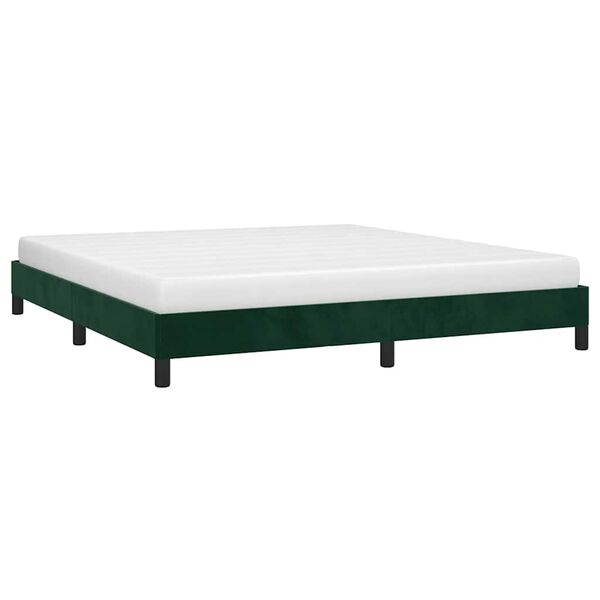 vidaXL Cadre de lit sans matelas vert fonc&eacute; 180x200 cm velours