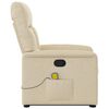 vidaXL Fauteuil inclinable de massage Cr&egrave;me Tissu
