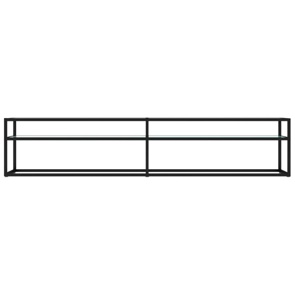 vidaXL Meuble TV Marbre blanc 200x40x40,5 cm Verre trempé