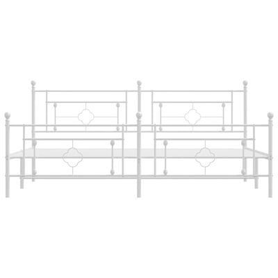 vidaXL Cadre de lit métal sans matelas et pied de lit blanc 193x203 cm