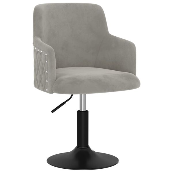 vidaXL Chaise pivotante de salle &agrave; manger Gris clair Velours