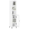 vidaXL Buffet haut Blanc brillant 34,5x34x180 cm Bois d'ing&eacute;nierie