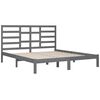 vidaXL Cadre de lit sans matelas bois massif gris 200x200 cm