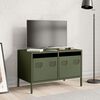 vidaXL Meuble TV vert olive 68x39x43,5 cm acier laminé à froid