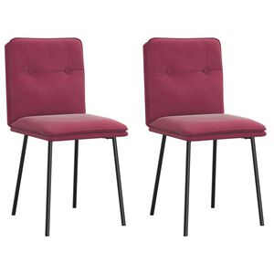 vidaXL Chaises &agrave; manger lot de 2 Rouge bordeaux Velours