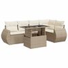 vidaXL Salon de jardin avec coussins 6 pcs beige r&eacute;sine tress&eacute;e