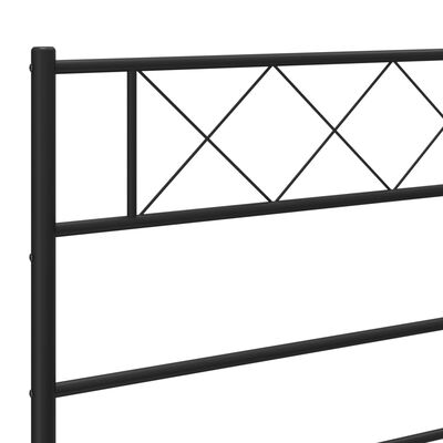 vidaXL Cadre de lit métal sans matelas avec tête de lit noir 120x200cm