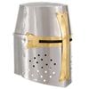 vidaXL Casque de chevalier crois&eacute; antique pour GN Argent&eacute; Acier