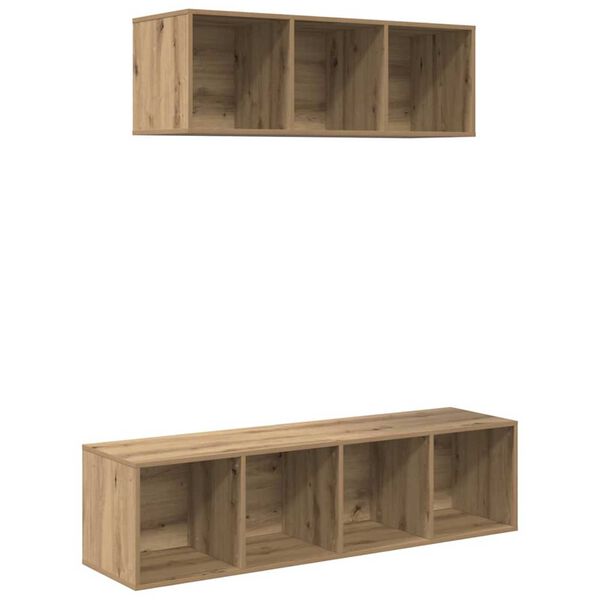 vidaXL Ensemble meuble TV 2 pcs Ch&ecirc;ne artisanal Bois d'ing&eacute;nierie