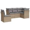 vidaXL Salon de jardin avec coussins 5 pcs beige r&eacute;sine tress&eacute;e