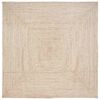 vidaXL Tapis de surface Carr&eacute; Naturel et Blanc 200 x 200 cm Jute