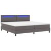 vidaXL Lit &agrave; ressorts avec matelas Gris 200 x 200 cm Simili cuir
