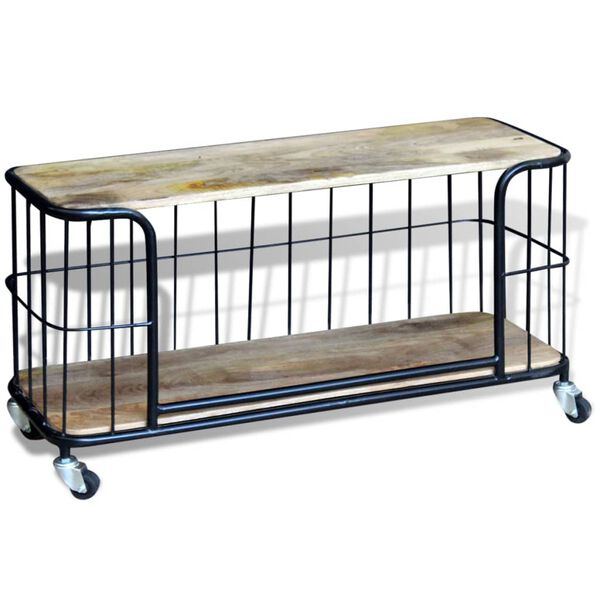 vidaXL Meuble TV 100x40x45 cm Bois de manguier massif