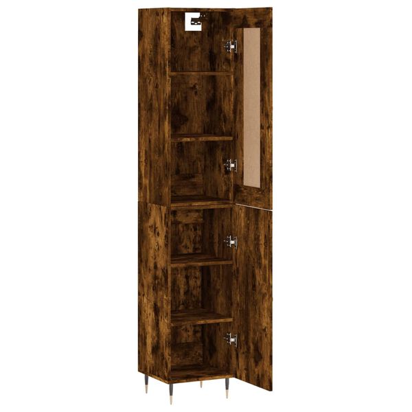 vidaXL Buffet haut Ch&ecirc;ne fum&eacute; 34,5x34x180 cm Bois d'ing&eacute;nierie