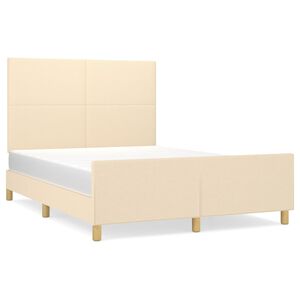 vidaXL Cadre de lit sans matelas cr&egrave;me 140x200 cm tissu