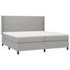 vidaXL Sommier &agrave; lattes de lit avec matelas Gris clair 200x200cm Tissu
