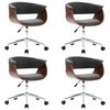 vidaXL Chaises pivotantes &agrave; manger lot de 4 gris tissu