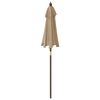 vidaXL Parasol de jardin avec m&acirc;t en bois taupe 196x231 cm