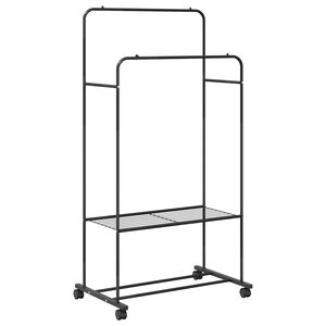 vidaXL Porte-v&ecirc;tements Noir 80 x 53 x 156 cm