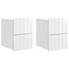 vidaXL Cabinet de chevet mural 2 pcs Blanc brillant 33 x 34,5 x 43 cm
