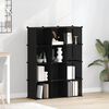 vidaXL Cubes de rangement 12 pcs Noir PP