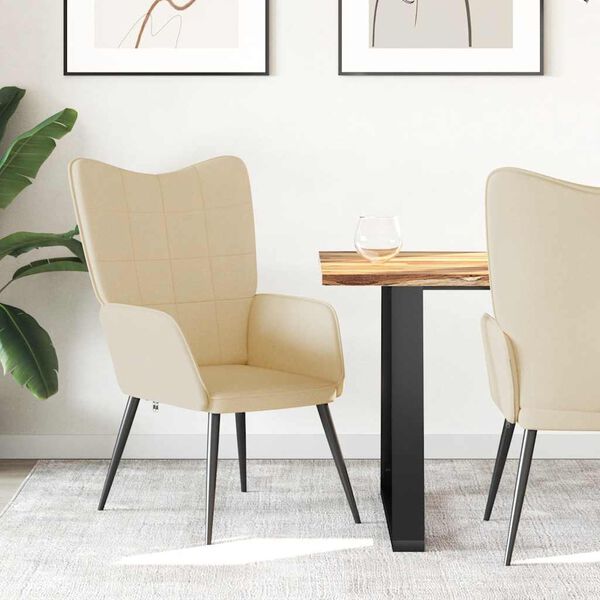 vidaXL Chaise de relaxation Cr&egrave;me Tissu